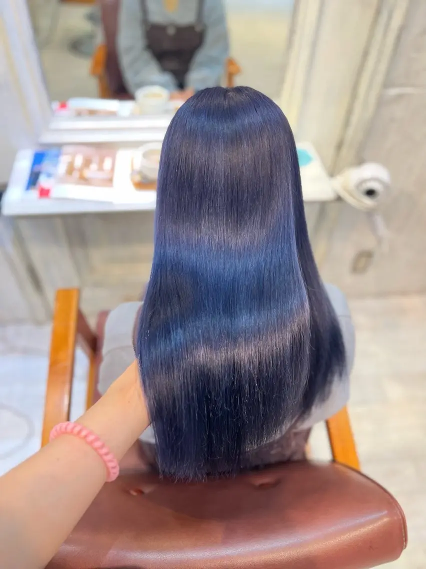 ロング パープルカラー 髪質改善 トリートメント 艶髪カラー️🫧 髪質改善特化👒莉子のヘアスタイル