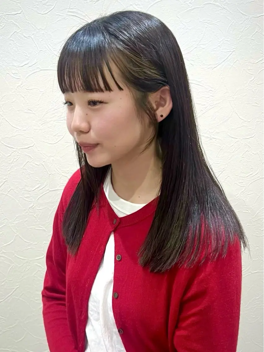 セミロング カット 縮毛矯正 トリートメント ヘッドスパ Kasumi /伏見 /髪質改善/ロングのヘアスタイル