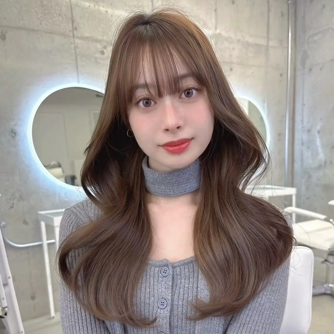 ロング くびれヘア 韓国風ヘア レイヤーカット ローレイヤー カット ヘアカラー トリートメント 韓国レイヤー/透明感 カラー🦋mioのヘアスタイル
