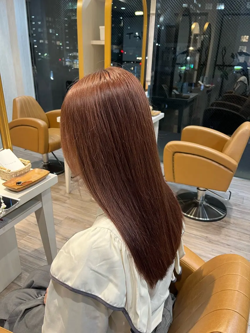 ロング ケアカラー トリートメント ヘアカラー トリートメント ブリーチなしWカラー レイヤー/Rickyのヘアスタイル