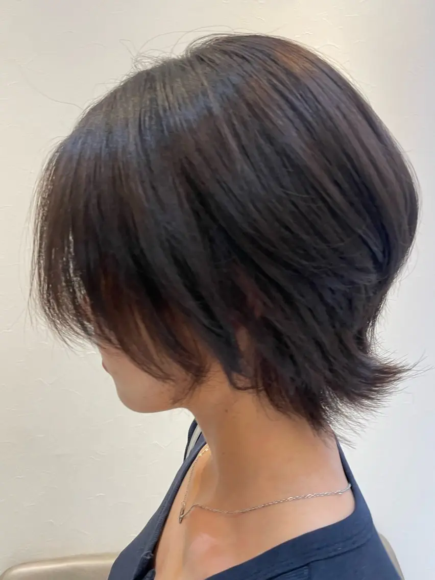 ショート カラー ショートボブ グレージュ オレンジ ボブ くびれヘア カット ヘアカラー 藤本遙/メンズカット /カラー🌟のヘアスタイル