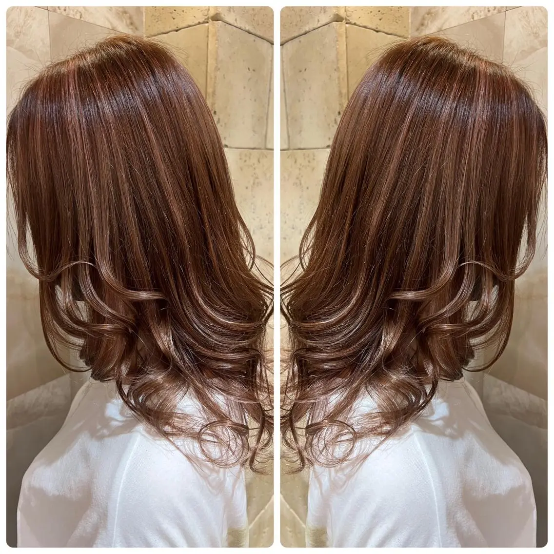 セミロング カラー ベージュカラー ピンクカラー ピンクベージュ ヘアカラー トリートメント 小山内 龍一郎 店長のヘアスタイル