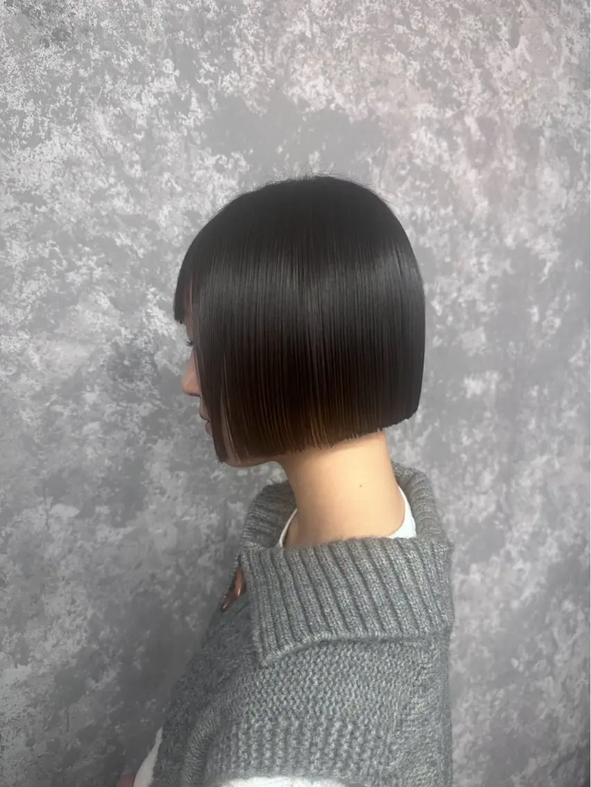 ショート 切りっぱなしボブ ボブ レイヤー🌟 縮毛矯正🩷はるなのヘアスタイル