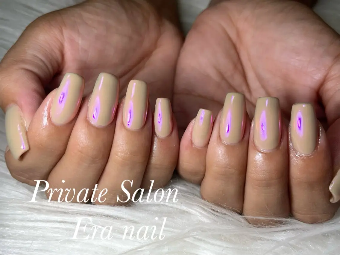 ネイル オーロラネイル ワンカラーネイル ハンドネイル Era nailのネイルデザイン