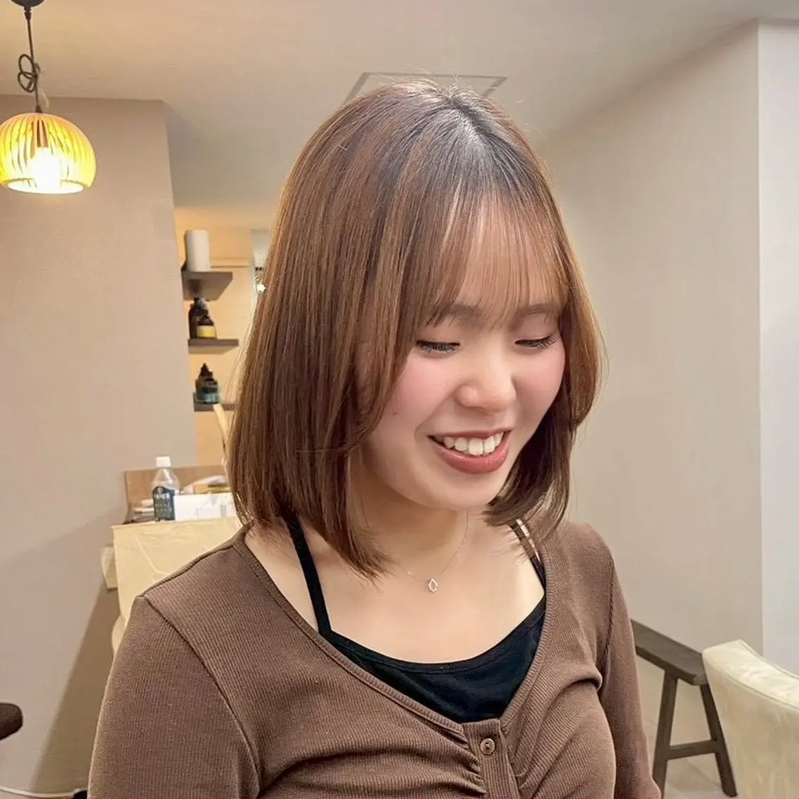 ミディアム ボブ 髪も心も健康に🤎 原亜希子のヘアスタイル