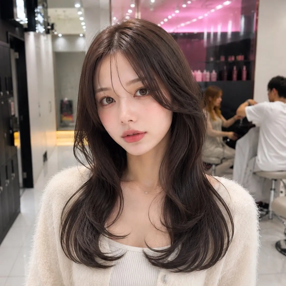 ロング カット ヘアカラー トリートメント 新宿/韓国レイヤー/ 髪質改善/ 佐藤のヘアスタイル