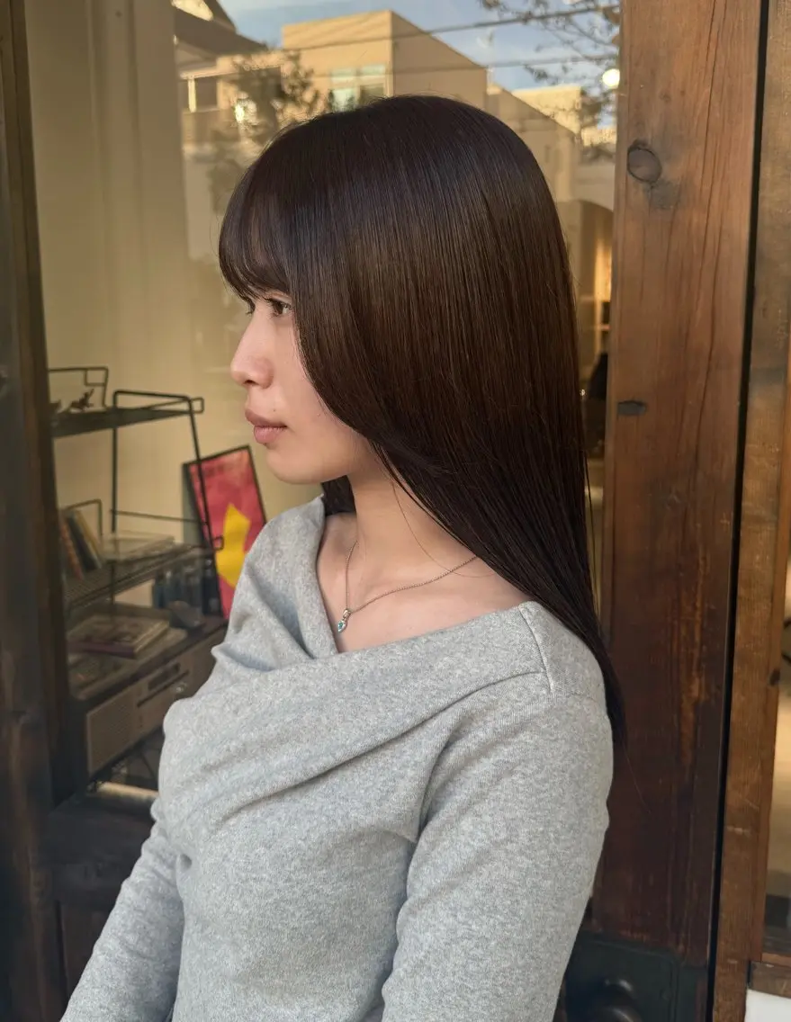 セミロング カラー ヘアカラー トリートメント 森岡 涼汰のヘアスタイル