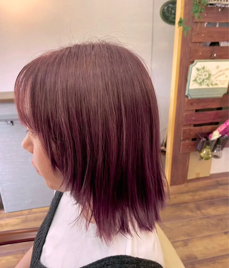 カラー ラベンダーカラー ピンクカラー ピンクラベンダー 大和田 朱美のヘアスタイル