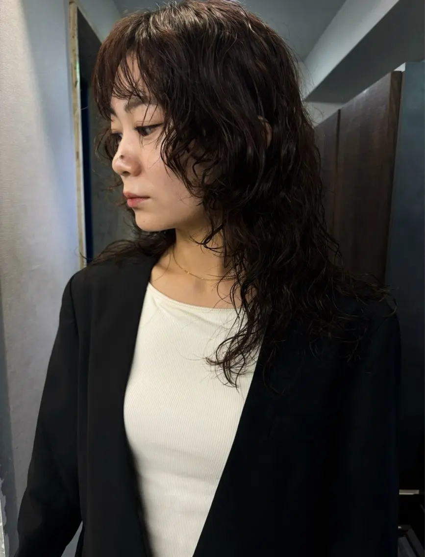 セミロング パーマ ヘアアレンジ カット パーマ 💟Opus/ Mizuki🐕💟のヘアスタイル