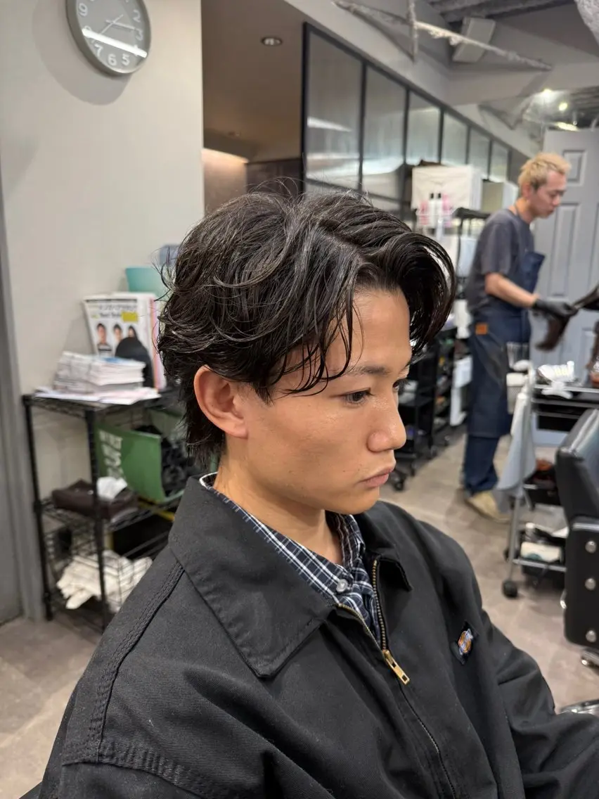 ショート パーマ メンズ カット パーマ fan.ray⚽️ 髙橋翔一のヘアスタイル