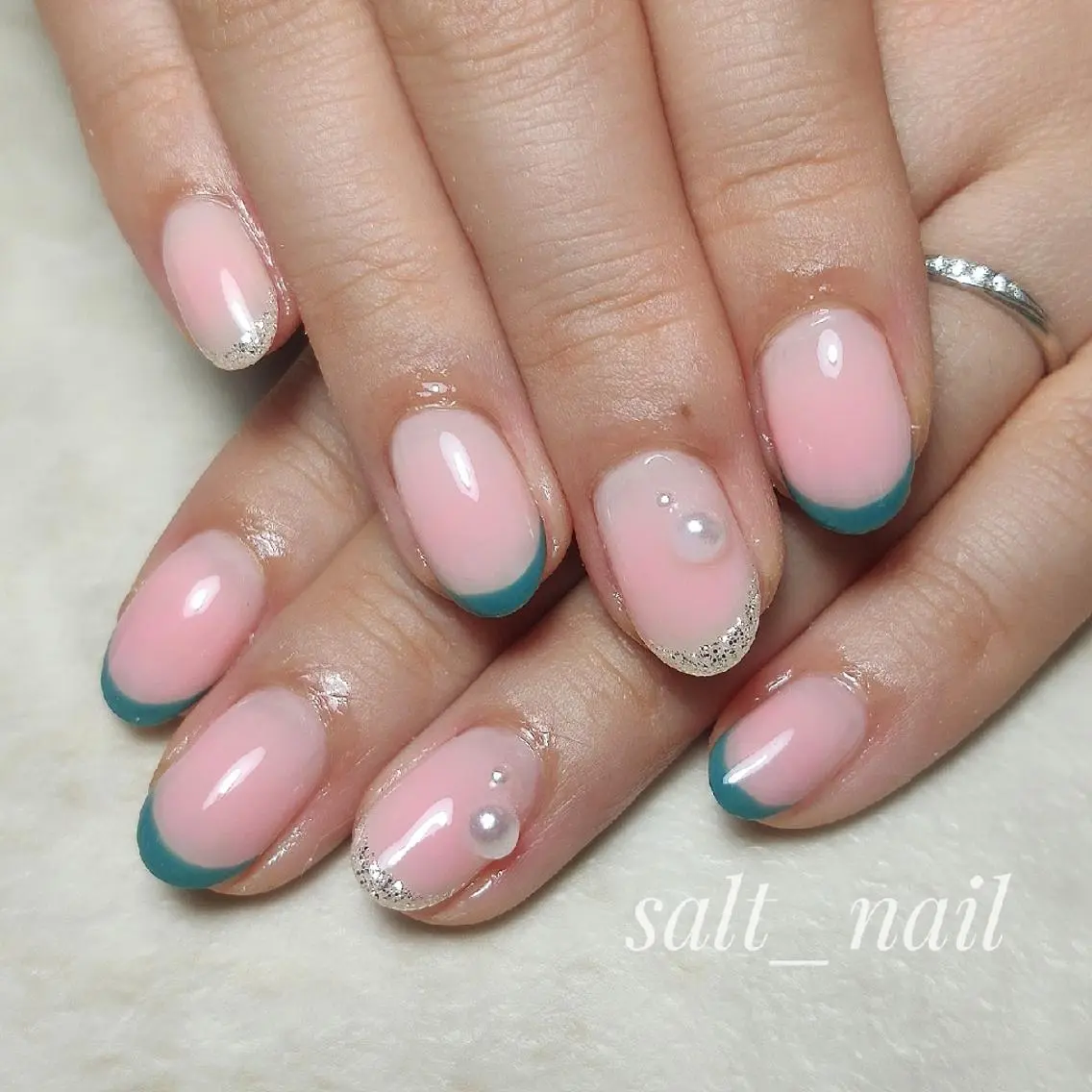 ネイル チークネイル フレンチネイル ハンドネイル 個人サロン saltnailのネイルデザイン