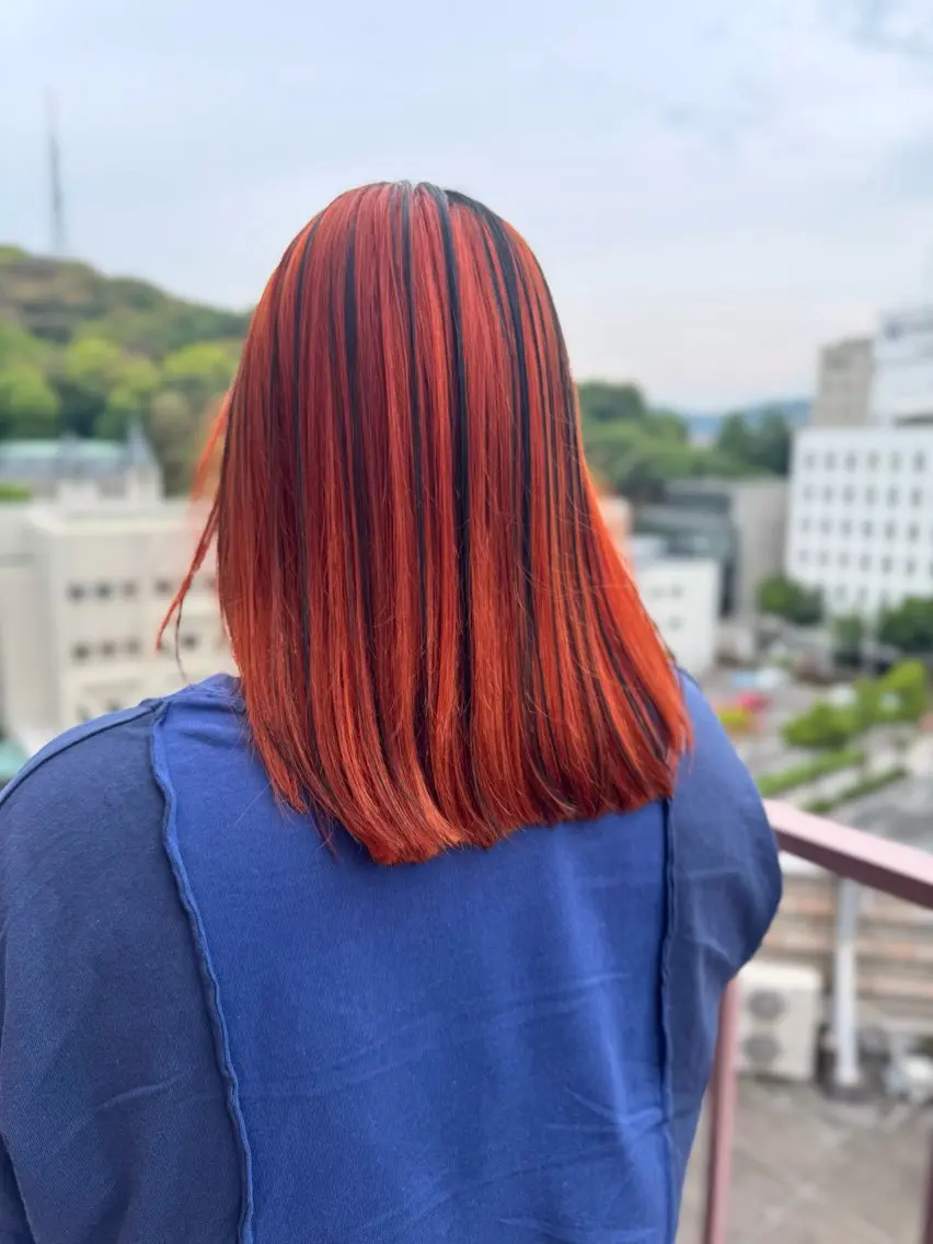 セミロング カラー オレンジ ヘアカラー Viage （ビアージュ）のヘアスタイル