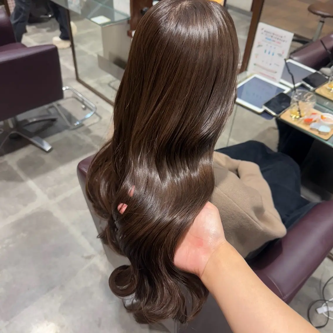 ロング カラー ブラウンカラー モカブラウン カット ヘアカラー LaBless 天王寺｜RINO🐈のヘアスタイル