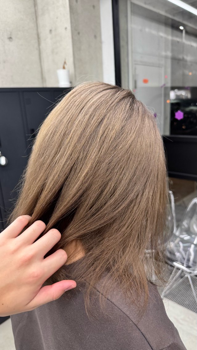 ミディアム カラー ベージュカラー ヘアカラー Kazuki/名古屋 ブリーチ/髪質改善のヘアスタイル