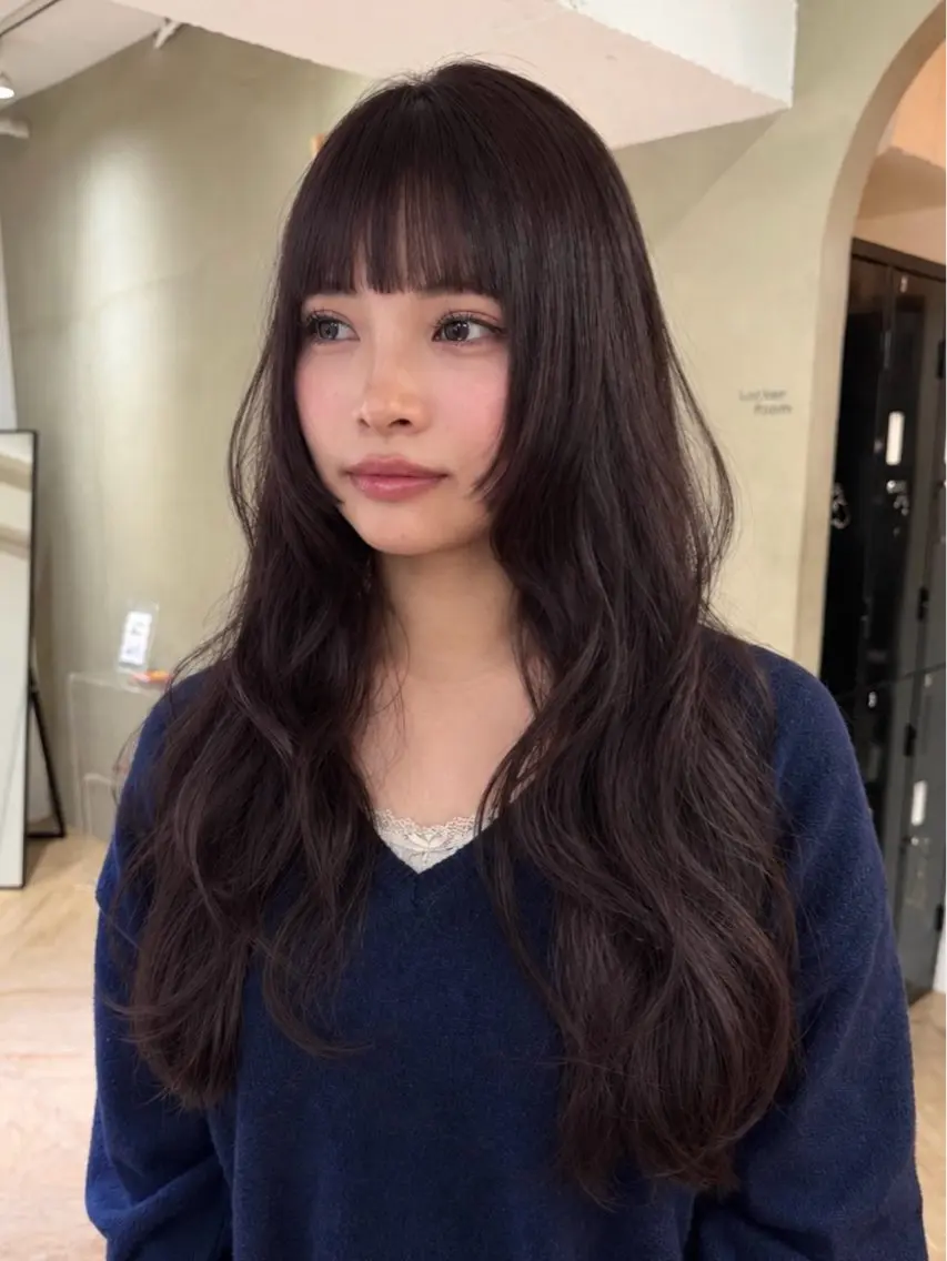 ロング カラー ヘアカラー トリートメント レイヤー/顔まわり/ 暖色/mao🎀のヘアスタイル