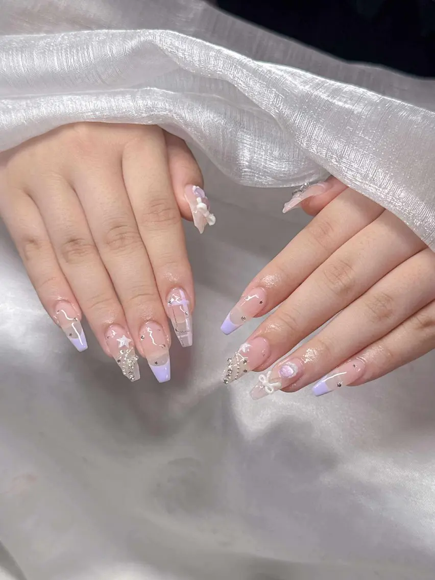 ネイル 長さ出し グラデーション 卒業式 キラキラネイル マグネットネイル ハンドネイル Lee Nailsのネイルデザイン
