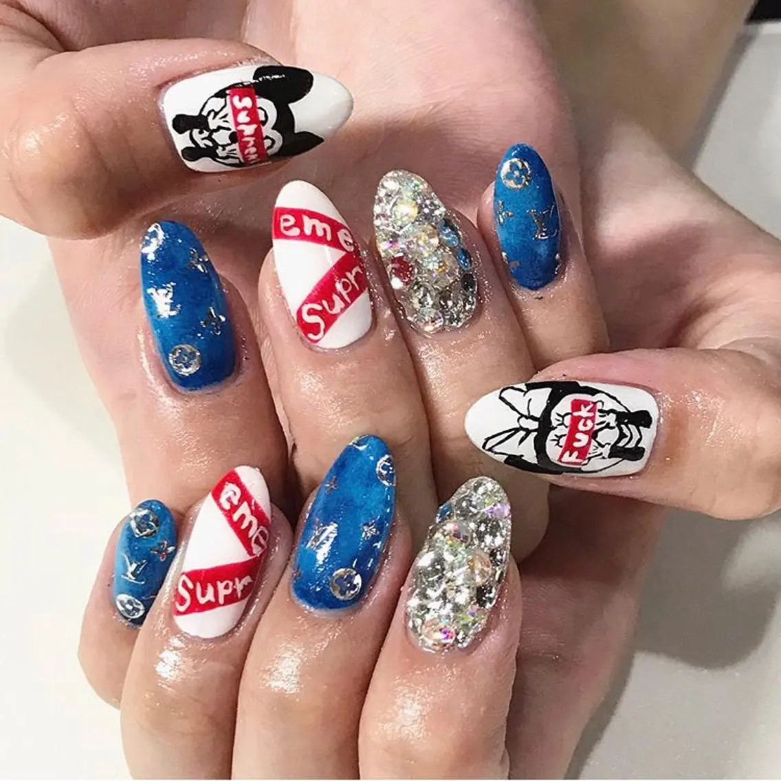 ネイル 渋谷／チップ長さ出し 👑アプレgel-xのネイルデザイン