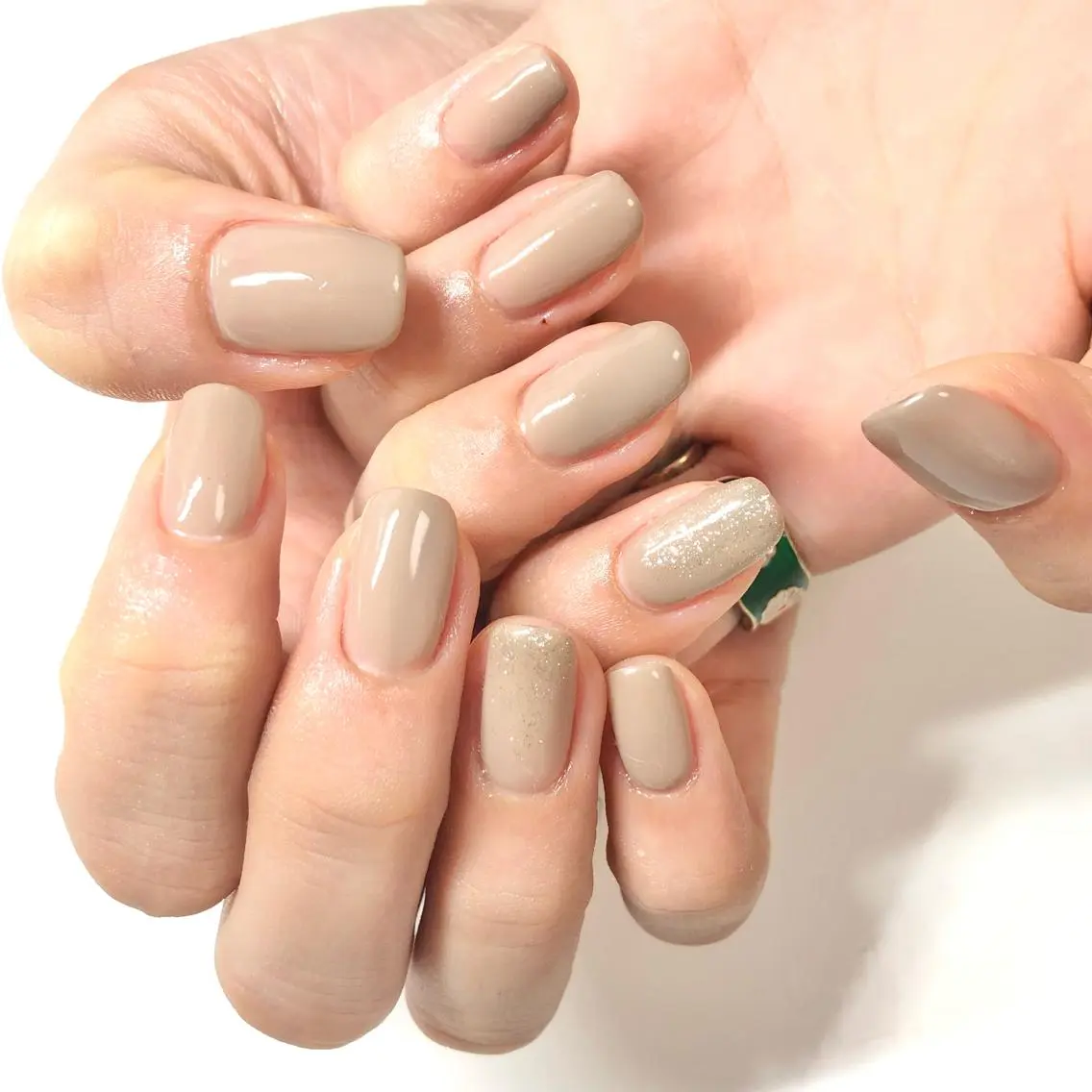 ネイル ラメ(グリッター) ワンカラーネイル Kao hana-nailのネイルデザイン