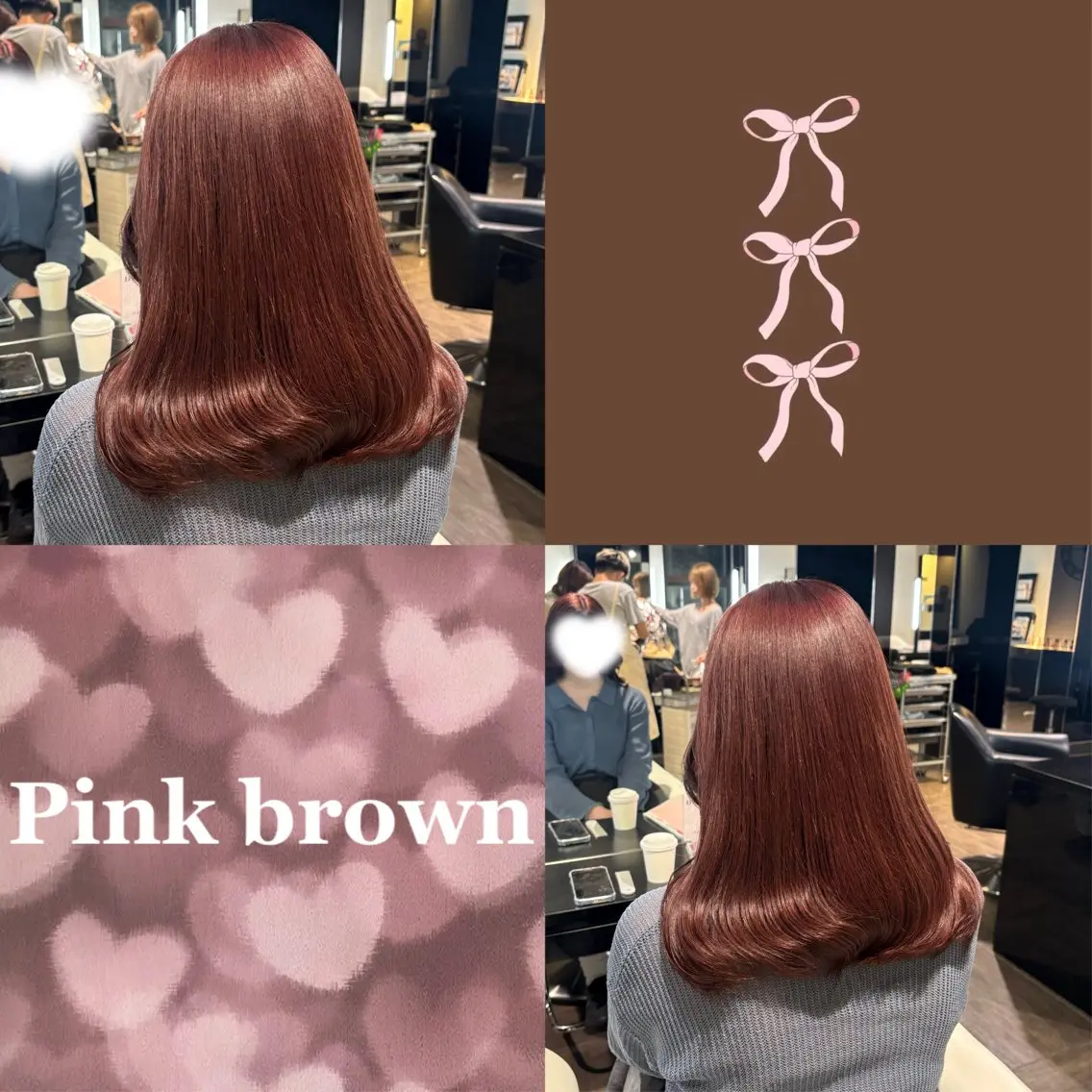 セミロング カラー ブリーチ ブラウンカラー ダブルカラー ブリーチなしカラー ピンクカラー カット ヘアカラー トリートメント 🖤大人可愛い⌇ 𝐑 𝐈 𝐎🖤のヘアスタイル