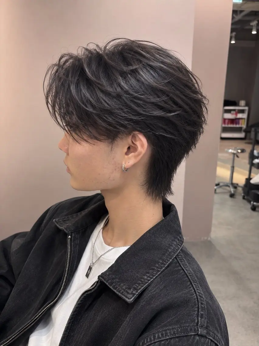ショート カラー パーマ ヘアアレンジ メンズ センターパート メンズ韓国風 マッシュ メンズパーマ メンズショート カット パーマ 大宮/曲がる縮毛矯正 /毛流れ特化/NAOのヘアスタイル