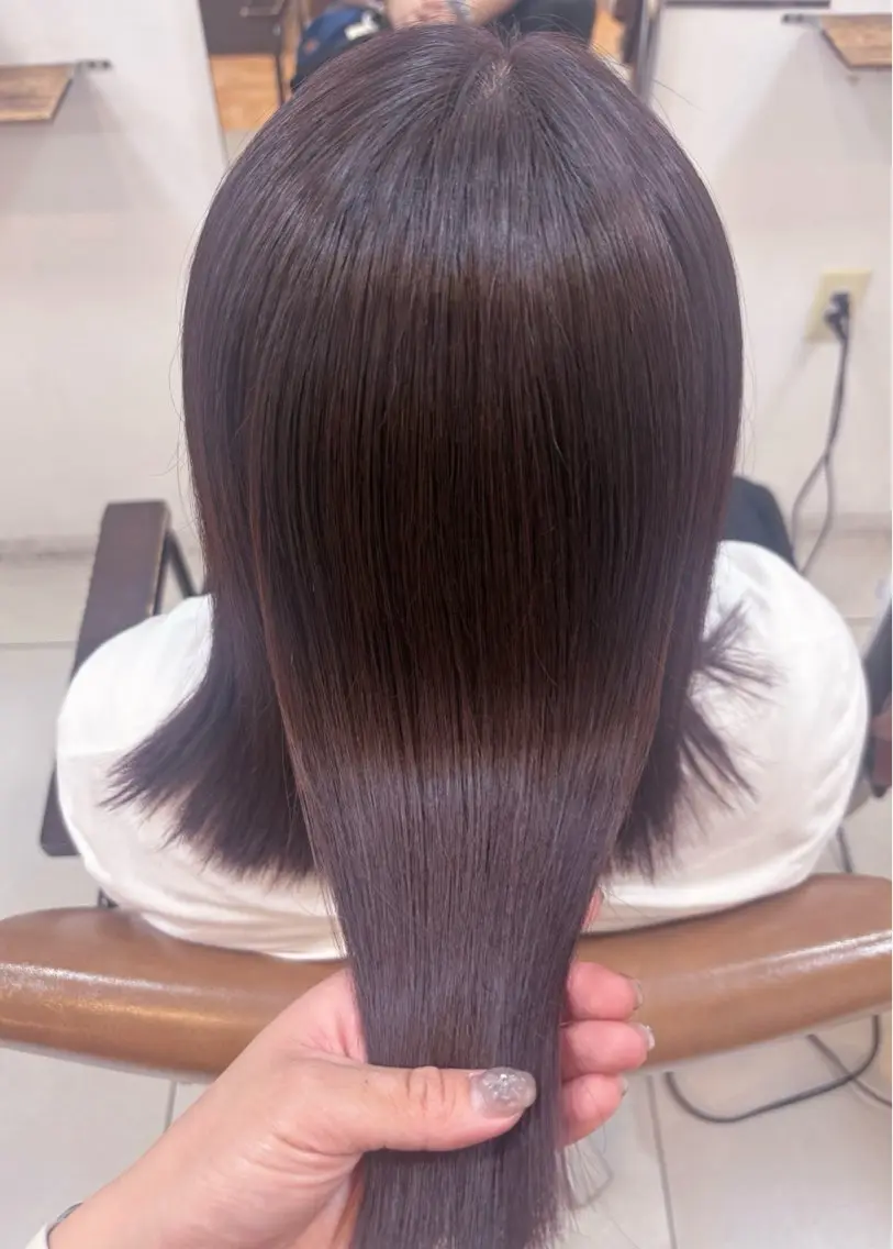 ミディアム カラー ブラウンカラー ピンクカラー ピンクブラウン ヘアカラー 頭皮×髪質改善 透明感カラー💎中村のヘアスタイル