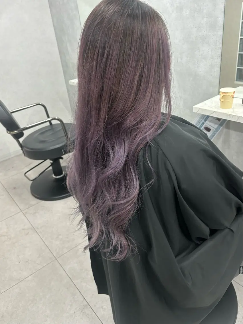 ロング カラー バレイヤージュ レイヤーカット カット ヘアカラー 石井 紫文のヘアスタイル