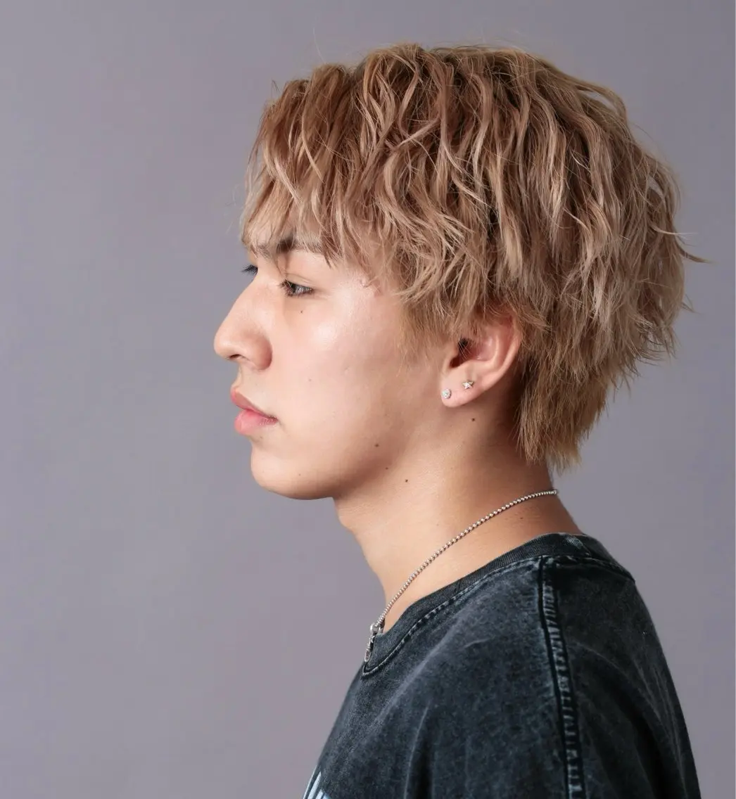 パーマ メンズ メンズハイトーン メンズカット/パーマ 牛尾丈のヘアスタイル
