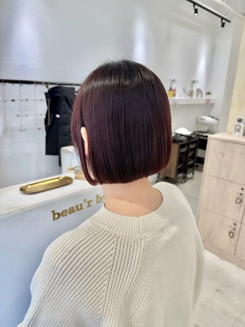 ショート カラー カット ヘアカラー トリートメント ボブ/美髪矯正 /佐藤　奈巳のヘアスタイル