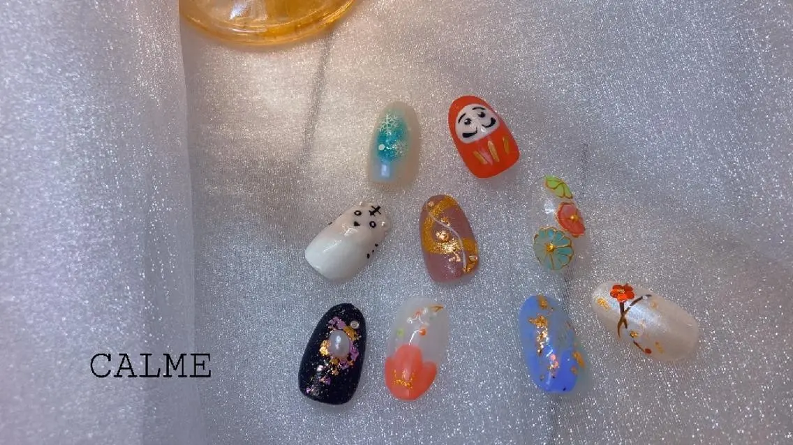 ネイル ホワイト 冬ネイル CALME ♡のネイルデザイン