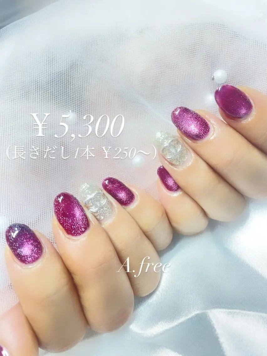 ネイル ジェルネイル マグネットネイル A.free✧*｡ アレルギー対応✧*｡のネイルデザイン