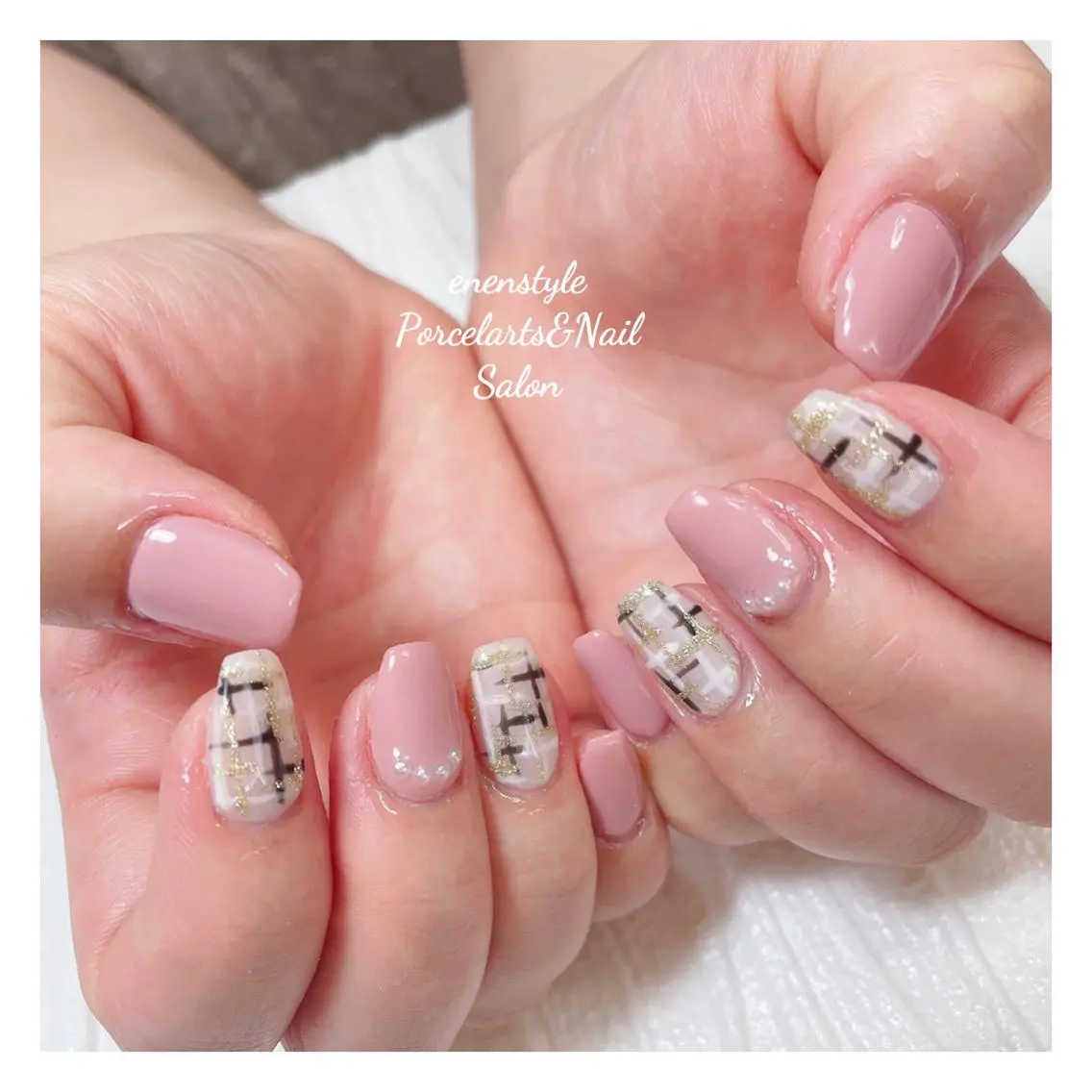 ミディアム ネイル 🐾enen style 🐾のネイルデザイン