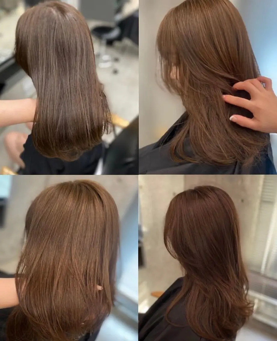 ミディアム カラー ヘアアレンジ ブラウンカラー mina 🌷のヘアスタイル