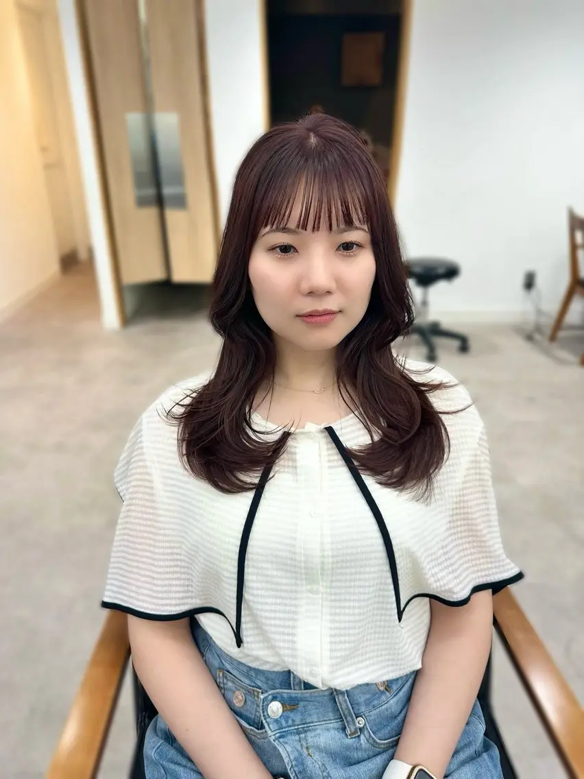 ロング カラー パーマ ヘアアレンジ キッズ カット ヘアカラー 似合せレイヤー/ 柔らか透明感カラーのヘアスタイル