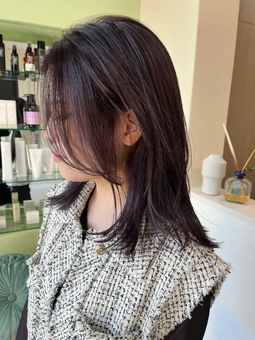 ミディアム カラー 中村 佳歩のヘアスタイル