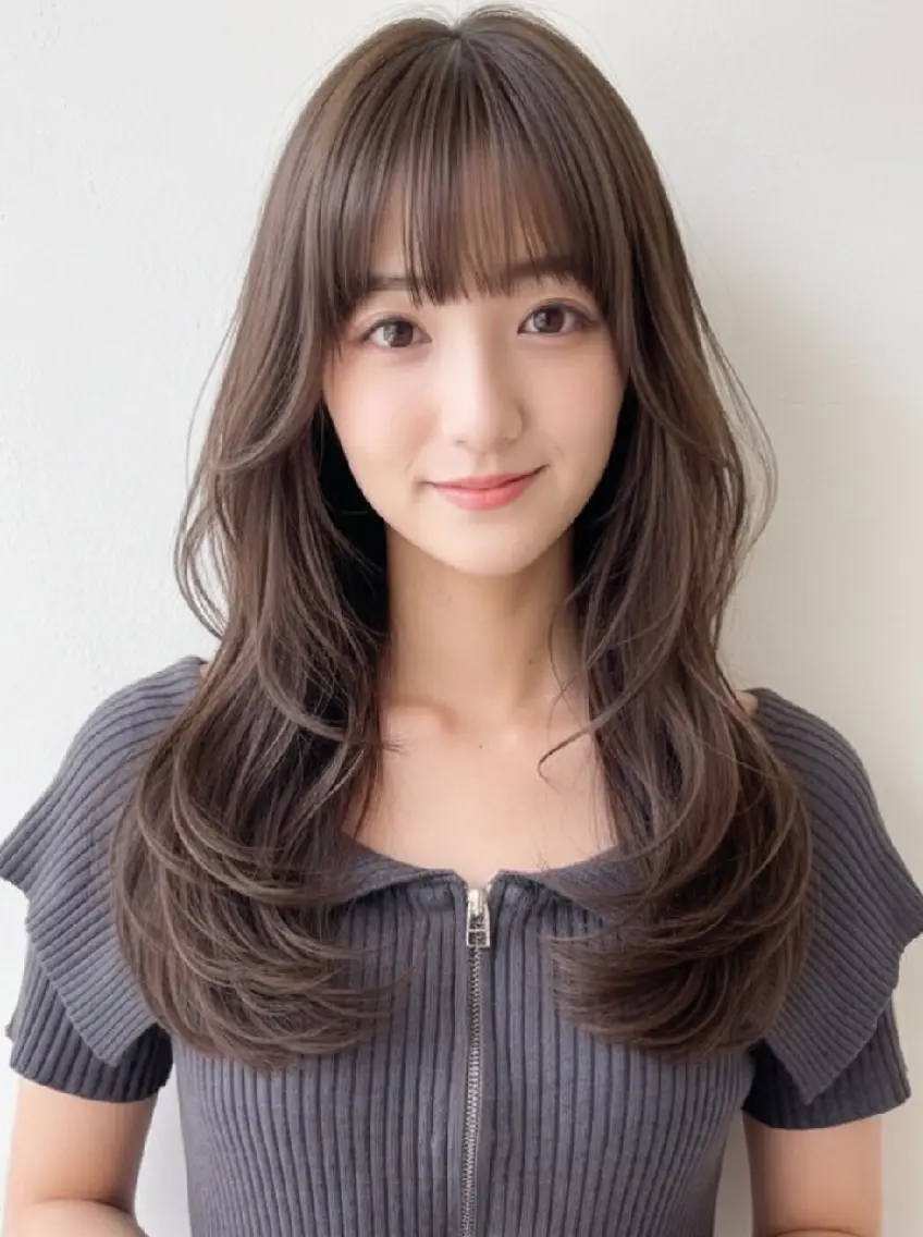 ロング レイヤーカット 齋藤大貴のヘアスタイル