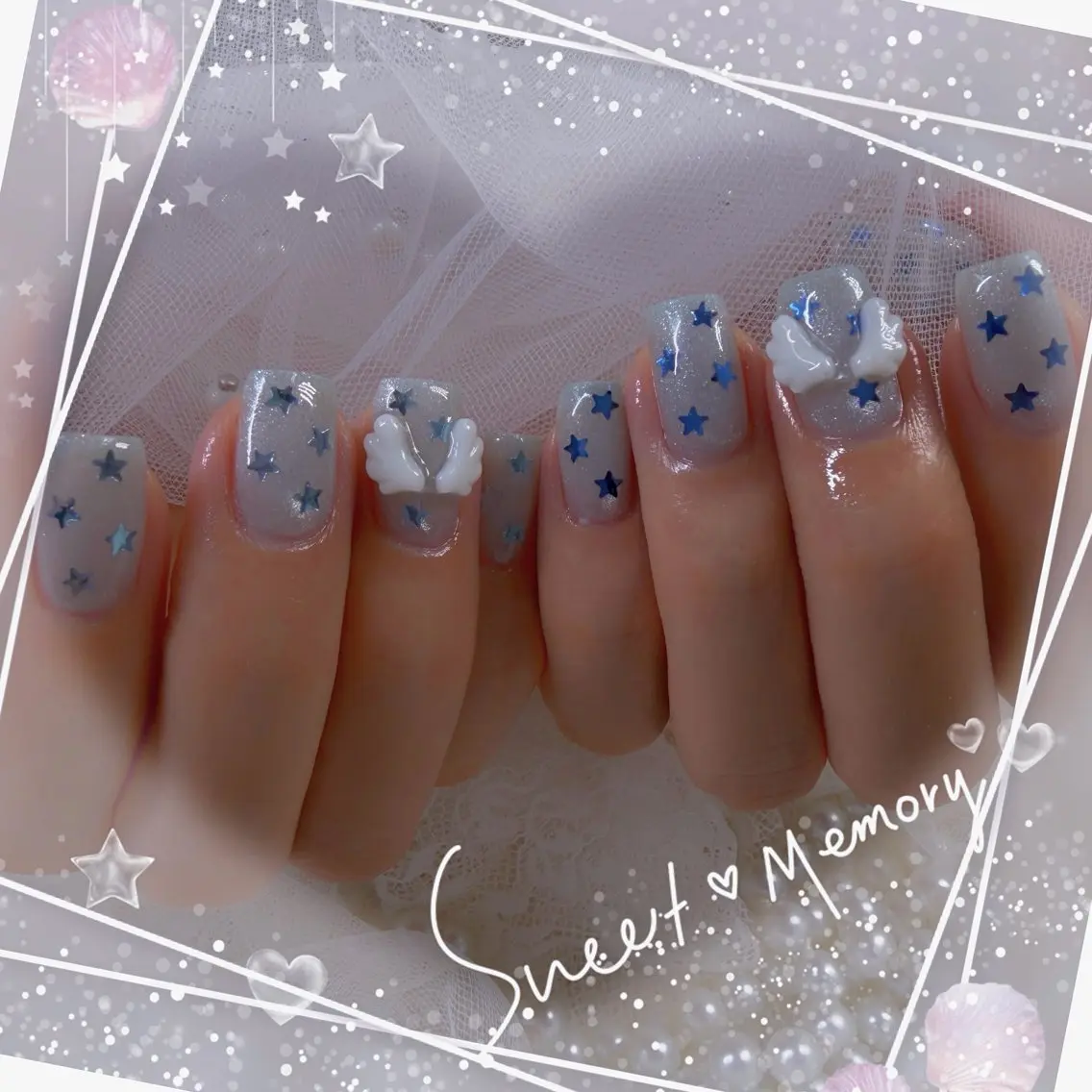 ネイル チークネイル フレンチネイル ガーリー ガラスフレンチ グラデーション ハンドネイル Chill Nailsalonのネイルデザイン