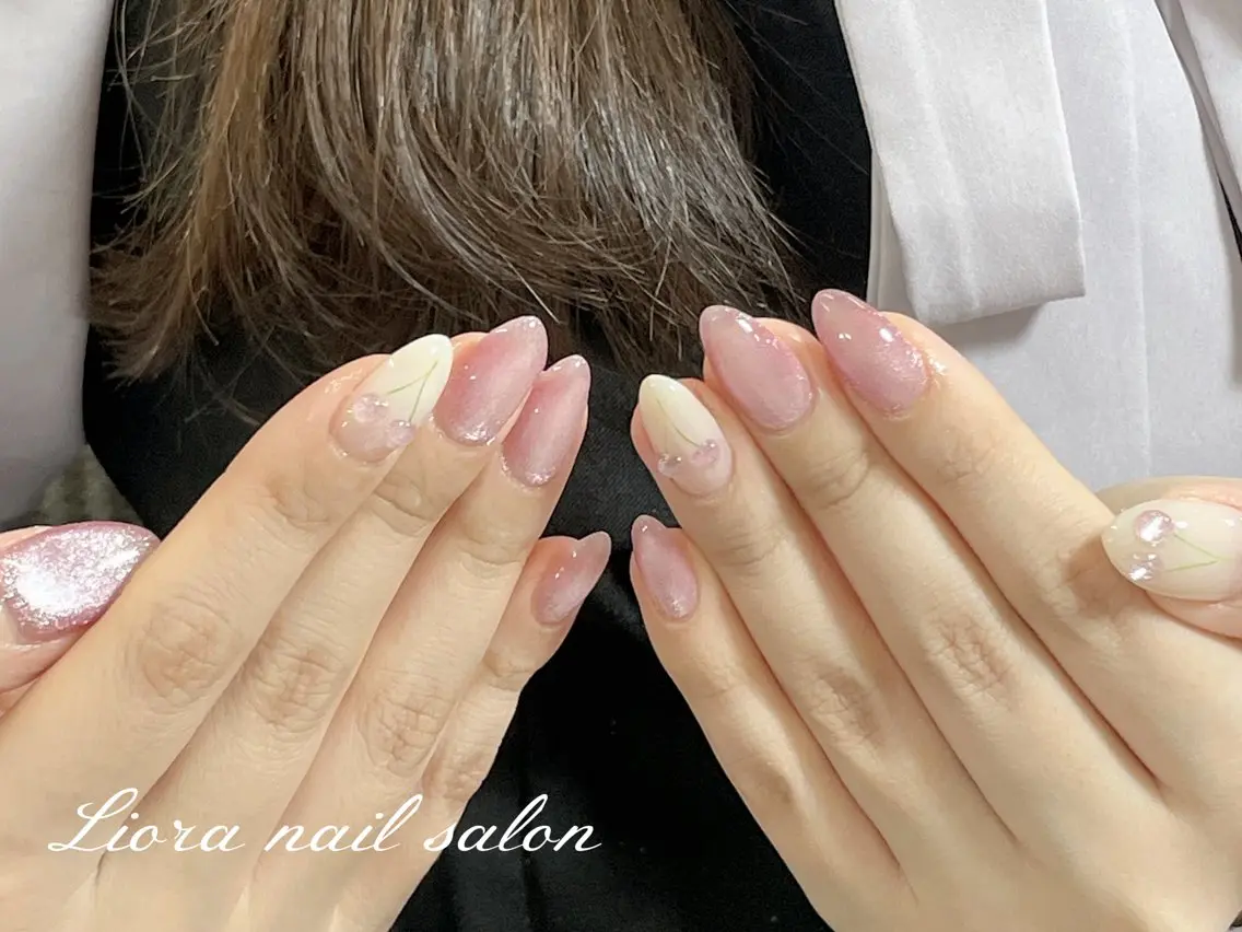 ネイル チークネイル フットネイル フレンチネイル ジェルネイル ガーリー ハンドネイル JUN Lioraネイルのネイルデザイン