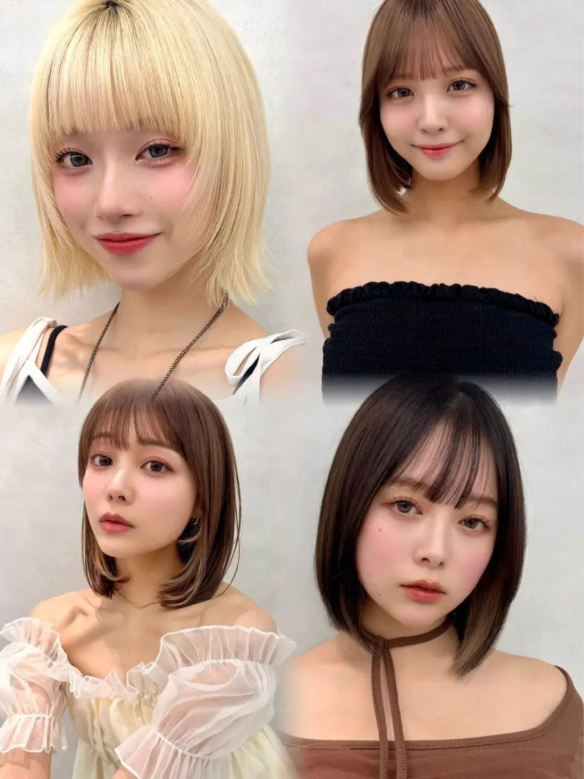 【ボブ限定】カット➕カラー➕プレトリートメント 🦋韓国風パッツンボブ、レイヤーボブ得意です🦋の写真