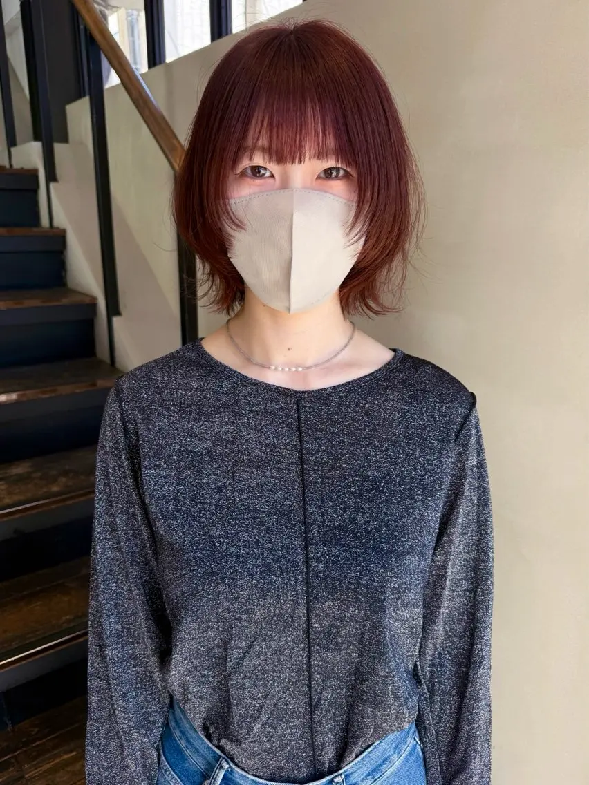 ロング カラー ブリーチ ダブルカラー ブリーチなしカラー ボブ レイヤーカット カット ヘアカラー レイヤー / ボブ/ ダブルカラーsakiのヘアスタイル