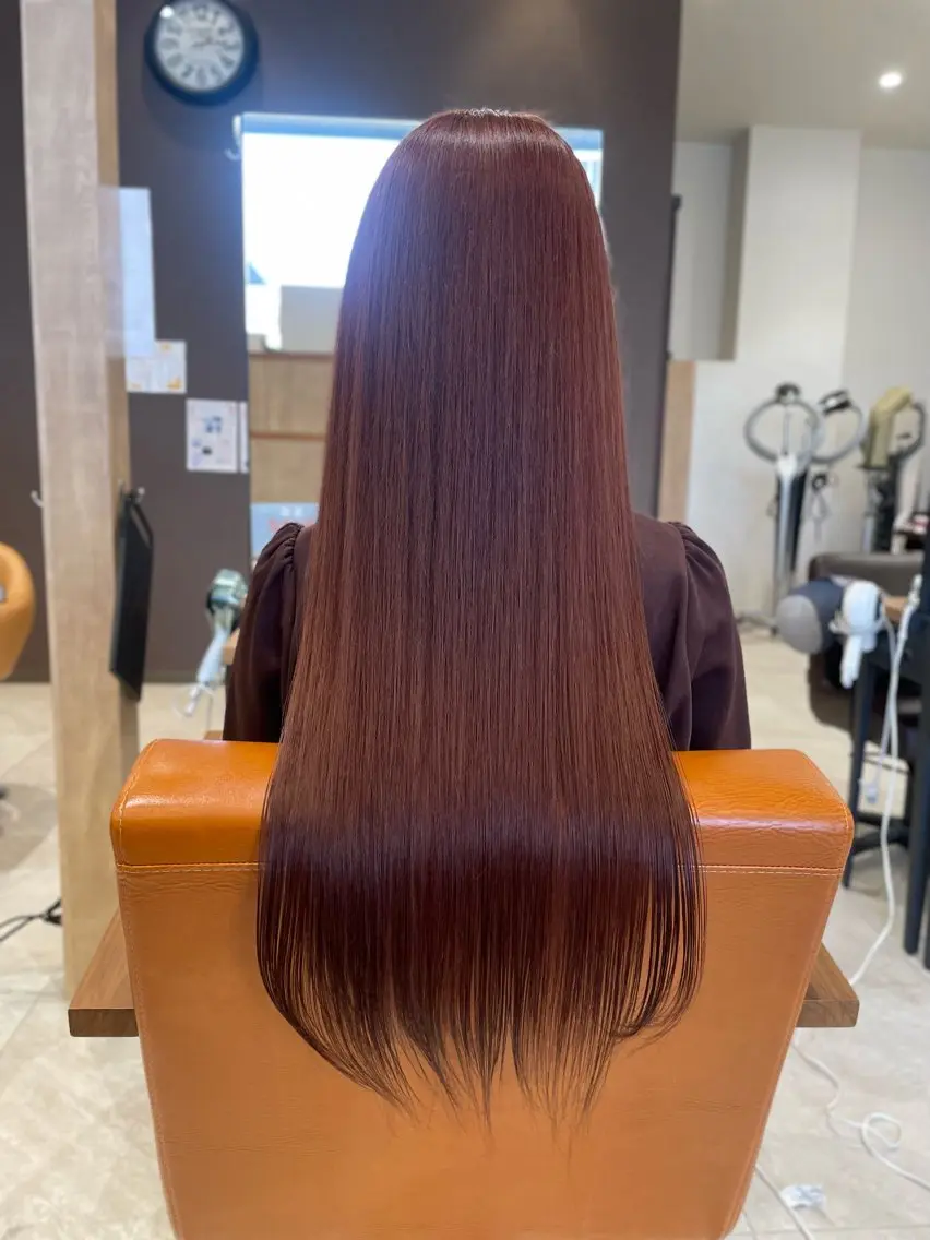 ロング カラー ピンクカラー ロング 齋藤 拓郎のヘアスタイル