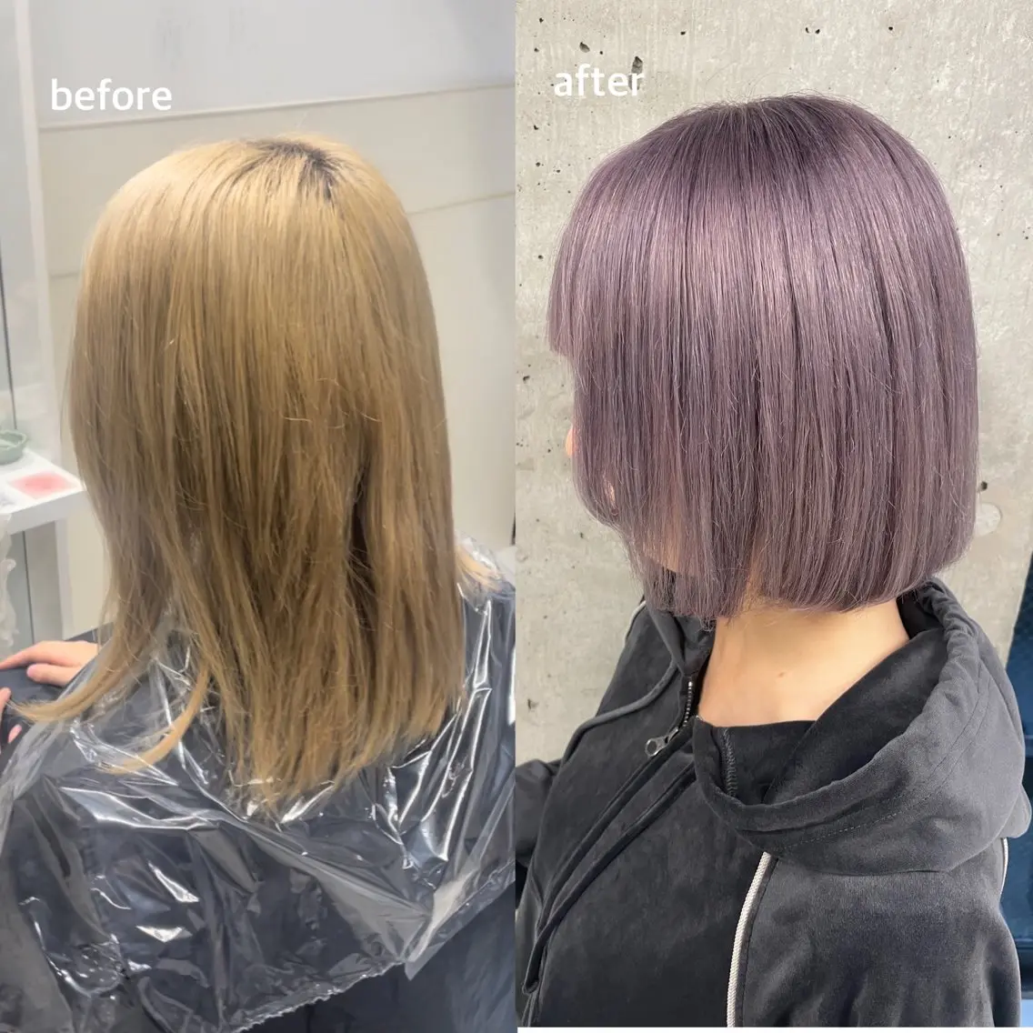 ミディアム カラー ハイトーンカラー ボブ yuzuna ハイトーン 天神のヘアスタイル