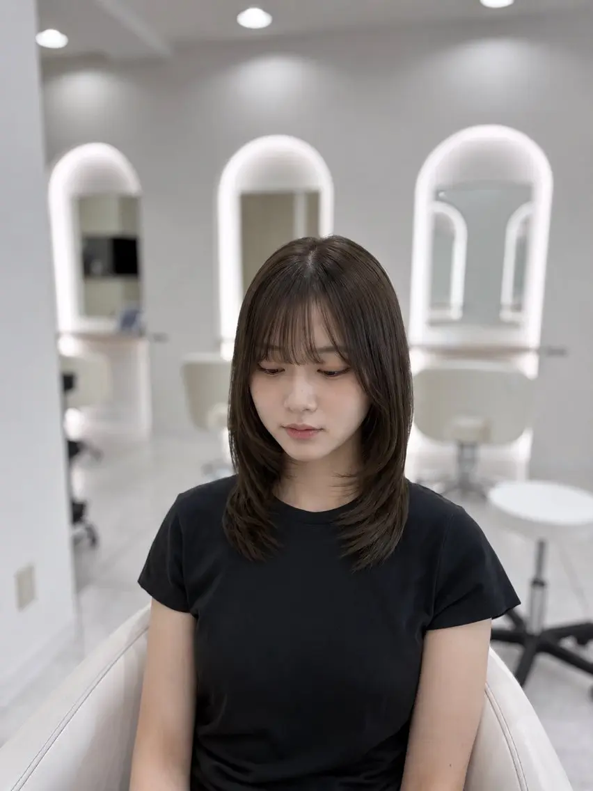 ミディアム カット ヘアカラー トリートメント Hinata🫧 レイヤー×髪質改善のヘアスタイル