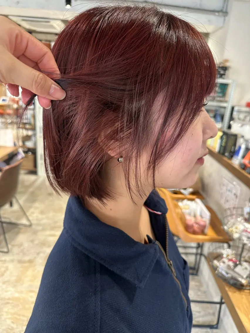 ショート カラー ヘアアレンジ オレンジ ヘアカラー 落合　眺 (オチアイ　ノゾミ)のヘアスタイル