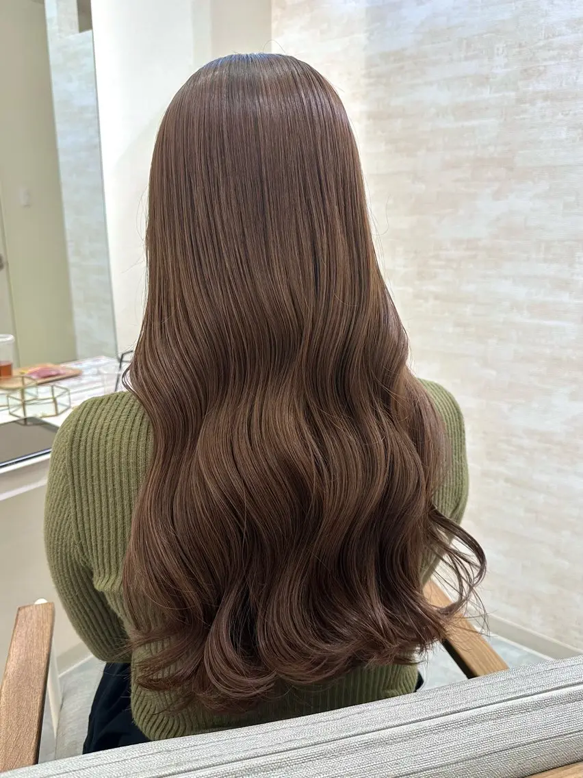 ロング カット ヘアカラー トリートメント 髪質改善&ヘアケア 永山若奈のヘアスタイル