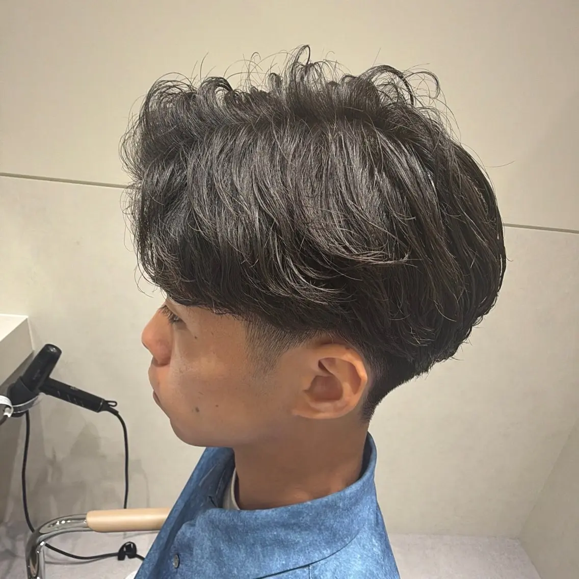 ミディアム メンズ カット パーマ ヘアセット 新宿メンズカット/ パーマ/岩田進一のヘアスタイル