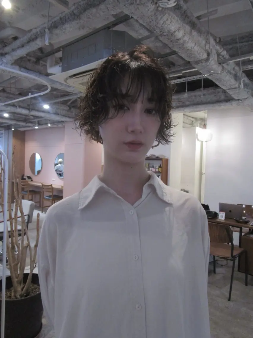 ショート パーマ ボブ レイヤーカット スパイラルパーマ カット パーマ yu maのヘアスタイル