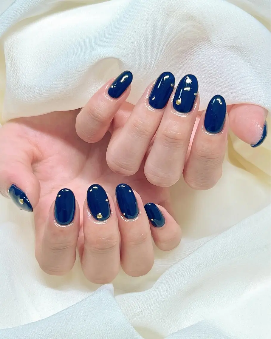 ネイル ネイビー ワンカラーネイル nail salon MUAのネイルデザイン