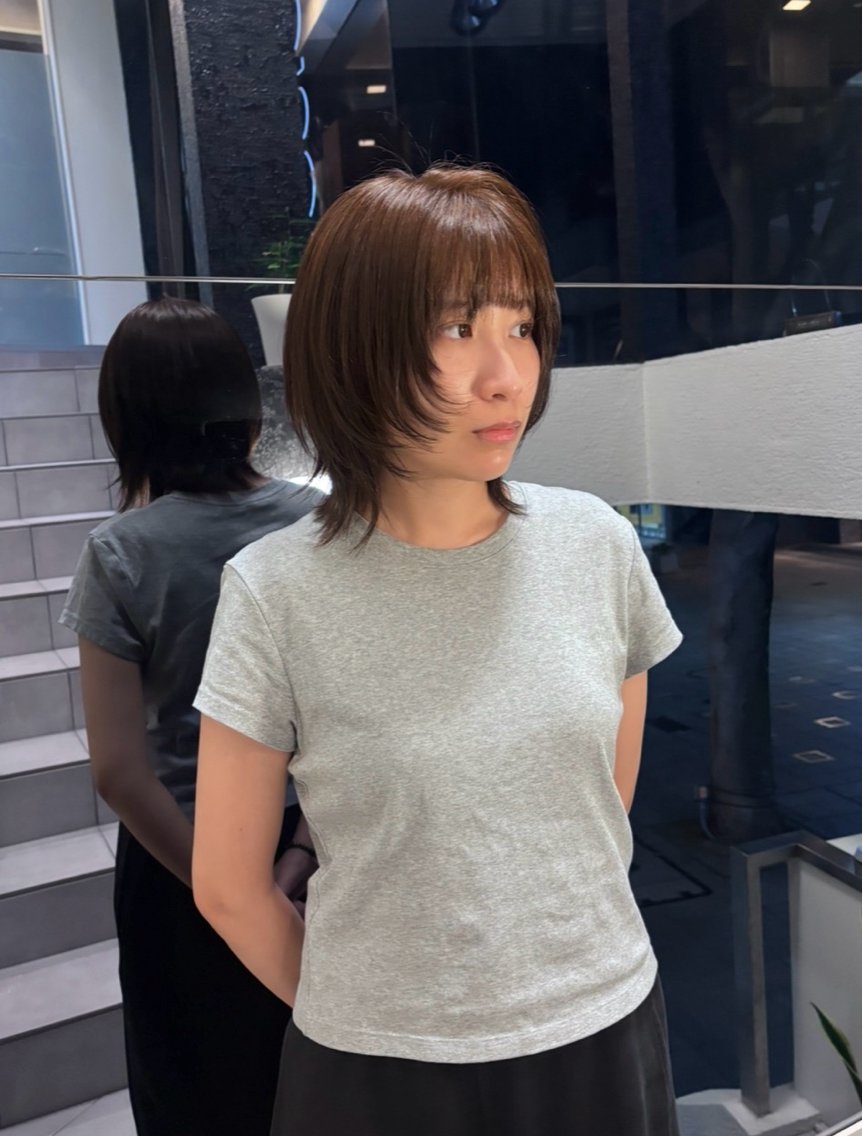 ミディアム カット ヘアカラー トリートメント 竹田 佳奈のヘアスタイル