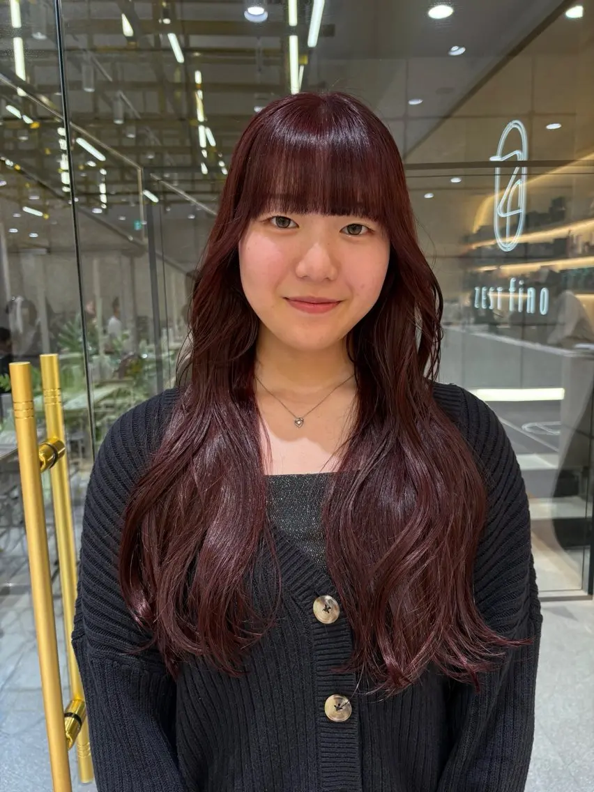 ロング カラー ブリーチ ダブルカラー ブリーチなしカラー レッドカラー 🦋sana🦋 似合わせカット✁のヘアスタイル