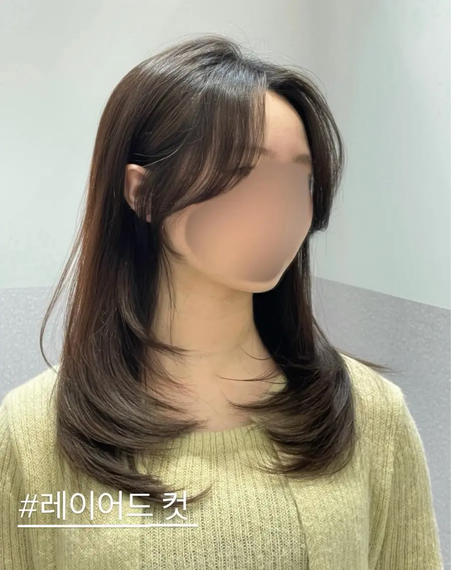 セミロング 韓国風ヘア レイヤーカット カット ヘアカラー トリートメント ❤︎︎韓国ヘア❤︎︎ 𝑺𝒉𝒊𝒉𝒐のヘアスタイル